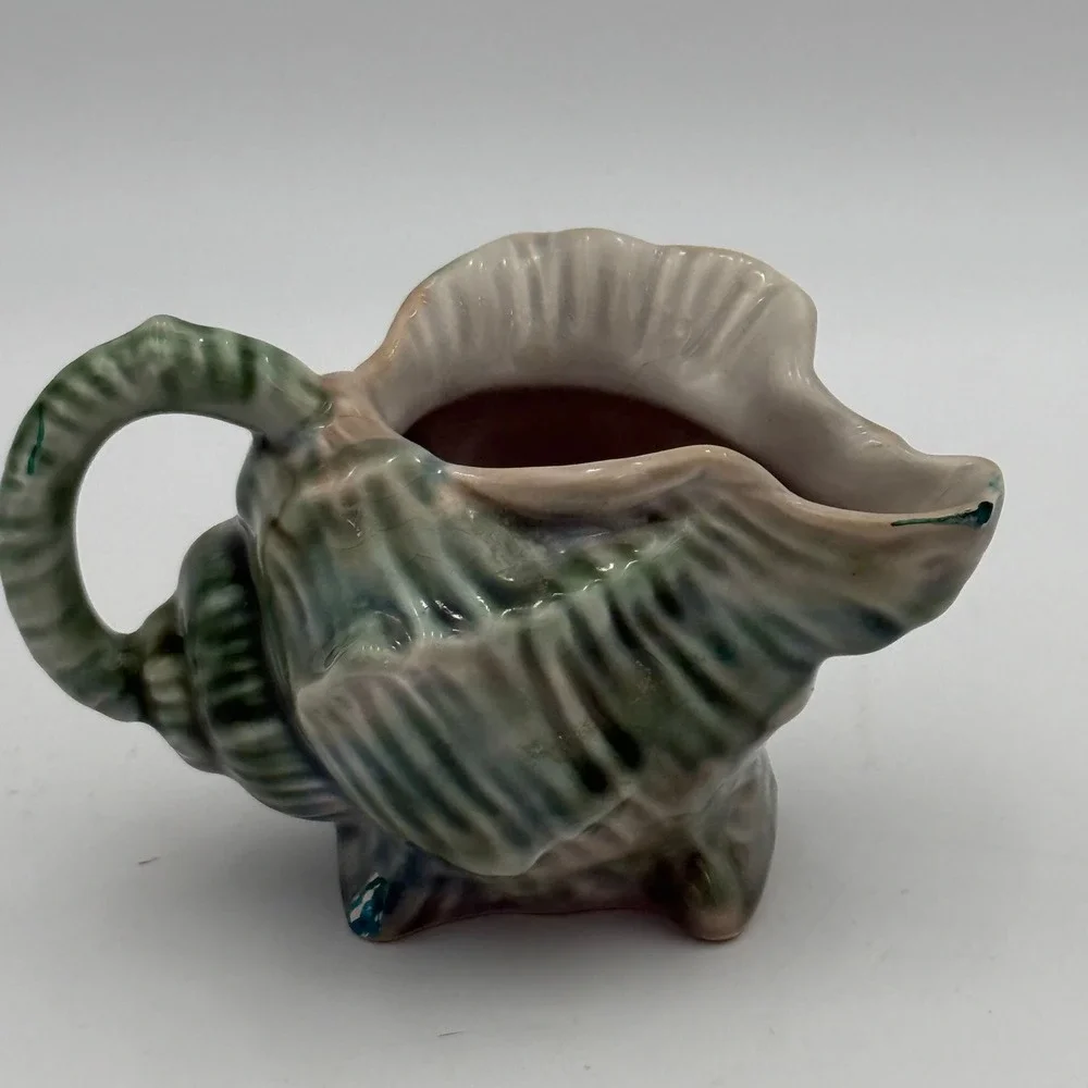Sur La Table Seashell Creamer Pitcher Ceramic Portugal Coastal Cottage